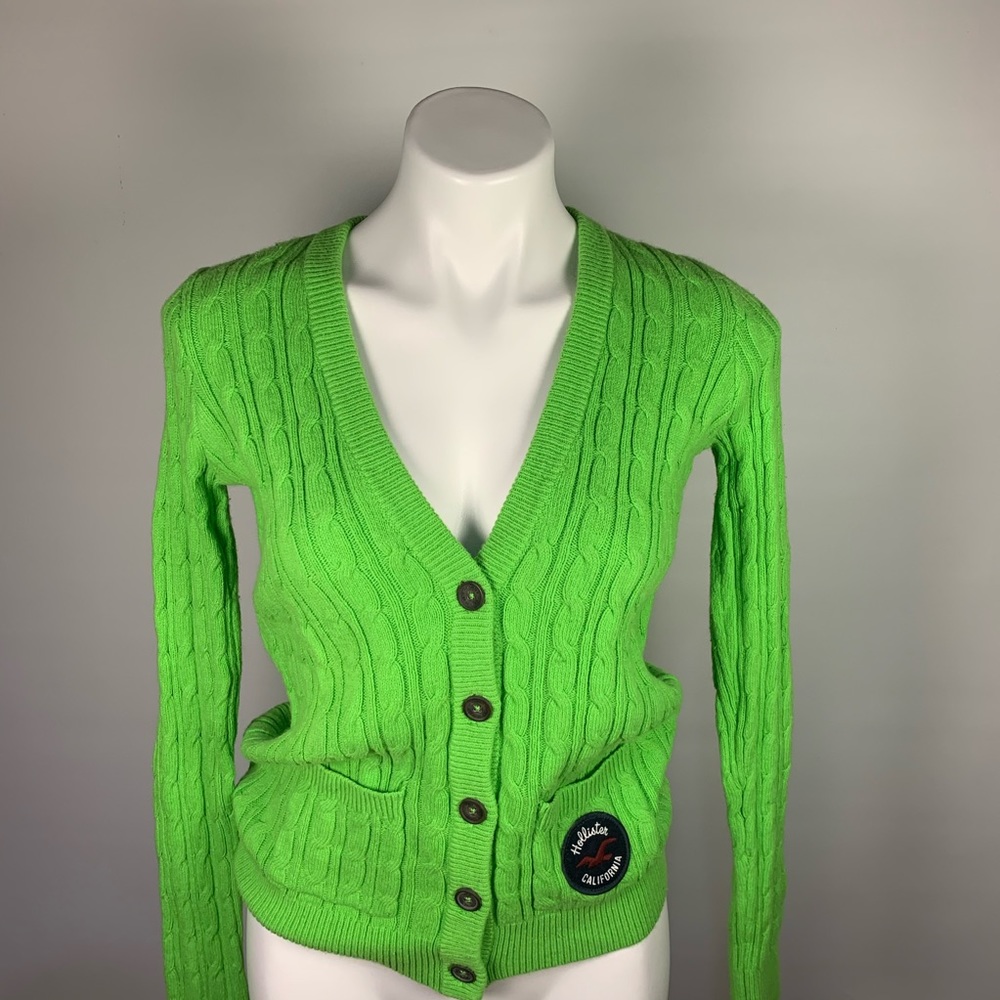 NWT Lime Green Hollister Cardigan